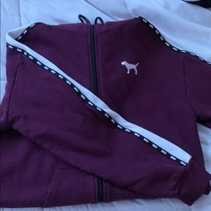 fleece maroon PINK full zip sweatshirt